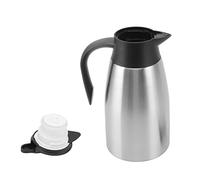 Nikou Hervidor térmico de gran capacidad, jarra de café de acero inoxidable de 2 litros con tanque interior 304 para uso doméstico y estudiantil, color plateado