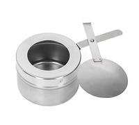 Nikou Horno de calefacción de cera con asa y cubierta, taza de acero inoxidable portátil para calentar alimentos, horno de cera con asa, taza calefactora, 23 x 15 x 15 cm