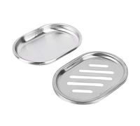 Nikou Jabonera de acero Inoxidable de Gran tamaño Contenedor Contenedor de Drenaje Hueco Jabonera de Doble Capa con Drenaje grande Duradero(Strip)