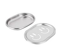 Nikou Jabonera de acero Inoxidable de Gran tamaño Contenedor Contenedor de Drenaje Hueco Jabonera de Doble Capa con Drenaje grande Duradero(Smile)