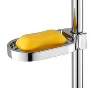 Nikou Jabonera para Barra de Ducha, Jabonera con Clip para Baño Bandeja para Jabón de Ducha Orificio Deslizante para Barra de Ducha, Diámetro De 25MM para Barras de Ducha y Grifos de Cocina