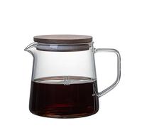 Nikou Jarra de café de cristal de borosilicato con tapa de madera, jarra de cristal aislante (300 ml)