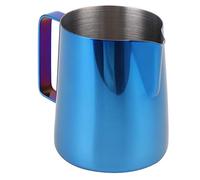 Nikou Jarra de café LATTE ART, taza de espuma de acero inoxidable, mango ergonómico de superficie suave para casa, cafetería, restaurante, HOTEL (350ML Azul Titanio-304)