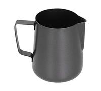 Nikou Jarra gruesa de acero inoxidable para espumar café con pico puntiagudo para oficina en casa, color negro (600ML)