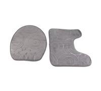 Nikou Juego de 3 alfombrillas de baño, cubierta de tapa de inodoro y alfombrillas absorbentes para el lado de la bañera, color gris