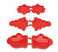 Nikou Juego de 3 manoplas de copo de nieve con forma de árbol de Navidad, para hacer pasteles de mano para hornear fiestas de Navidad, mini máquina de pasteles para reuniones de vacaciones