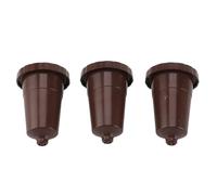 Nikou Juego de 3 tazas de filtro de café reutilizables, polipropileno de grado alimenticio y acero inoxidable 304, cápsula de filtro de café recargable con cuchara de cepillo para máquinas de café