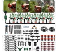 Nikou Juego de 315 sistemas de riego de jardín, kit de riego para bricolaje, 60 m + 15 m, tubos de riego automático por goteo, sistema de refrigeración para paisajes, plantas, invernaderos