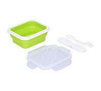 Nikou Juego de 5 recipientes de acero inoxidable para mezclar alimentos con tapas, 600 ml de aislamiento de silicona con cuchara de tenedor integrada para el hogar, cocina, oficina, escuela