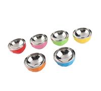 Nikou Juego de 6 cuencos de acero inoxidable de color, cuencos de ensalada y fideos con aislamiento térmico para la cocina del hogar, 13 cm, cuencos multiusos para arroz y servir