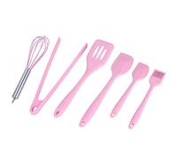 Nikou Juego de 6 utensilios de cocina de silicona, incluye raspador, batidor de huevos, espátula, cepillo de aceite, clip de alimentos, herramientas de cocina, resistente al calor, BPA