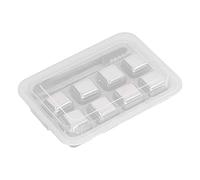 Nikou Juego de 8 piedras de whisky, cubos de hielo reutilizables de acero inoxidable con pinza y caja de almacenamiento para enfriar bebidas, ideal para vino y whisky, no diluyentes, frescos
