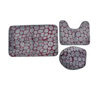 Nikou Juego de alfombrillas para inodoro, 2 colores, textura de piedra, juego de alfombras de baño antideslizantes con respaldo de goma, incluye tapa de inodoro, para uso doméstico