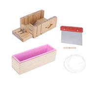 Nikou Juego de herramientas para hacer jabón, cortador de jabón hecho a mano y acory rectangular para el hogar, 1200 ml, incluye jabón, cortador recto y suministros para hacer jabón