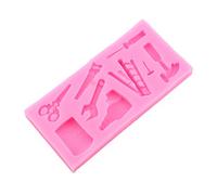 Nikou Juego de moldes de silicona para fondant, moldes para hornear con martillo y herramientas de llave, antiadherentes para fondant y decoración, juego de 3 piezas