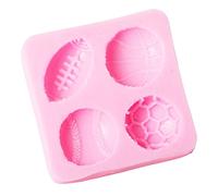 Nikou Juego de moldes de silicona para tartas, paquete de 3, cadena de perlas, molde para chote, pelota deportiva de fútbol, béisbol, oso de cono de pino, moldes de decoración de pasteles de coral