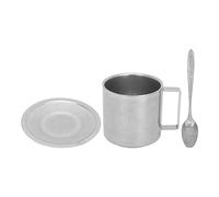 Nikou JUEGO DE TAZA DE CAFÉ CON AISLAMIENTO DE ACERO INOXIDABLE DE DOBLE CAPA PARA LA OFICINA DE CAMPING EN CASA (280ML)