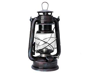 Nikou Lámpara de Aceite Original - Lámpara de keroseno clásica Luces de Acampar al Aire Libre portátiles Feuerhand Hurricane Lantern, 24 cm