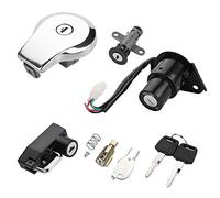 Nikou Llaves de bloqueo del asiento de la tapa del gas de combustible del interruptor de encendido de la motocicleta para la Virago XV535 XV250