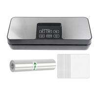 Nikou Máquina de sellado al vacío con 80 kPa, húmedo para alimentos, sellador al vacío para almacenamiento de alimentos, con 1 rollo de película y 10 bolsas estructuradas