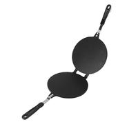 Nikou Máquina para hacer gofres de 8.7 pulgadas, antiadherente, para hacer rollos de huevos, máquina de gofres, diseño de rejilla, uso doméstico, incluye bandeja para hornear conos de gofres
