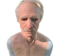 Nikou Máscara de anciano 3D, máscara de látex realista para fiesta de máscaras de Halloween, accesorios complicados de cabeza completa, accesorios de fiesta de disfraces de Halloween