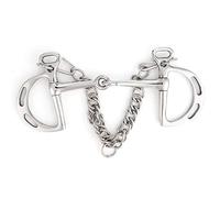 Nikou Masticador de Caballos - Acero Inoxidable a Prueba de Herrumbre Broca de kimberwicke Boca articulada sólida Rodillo de Boca de masticación de Caballo no tóxico(125MM)