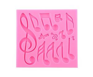 Nikou Molde de silicona con diseño de notas musicales, 60 a 200 ° Multi Music Note Molde de silicona de encaje Molde Fondant Mat Herramienta de decoración de pasteles Resistencia a altas temperaturas