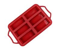 Nikou Molde de silicona de 6 cavidades con asa para pudín y pasteles, herramienta de cocina, silicona flexible para una fácil liberación, BPA, resistente al calor
