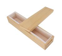 Nikou Molde de silicona para jabón con caja de madera y cubierta, 2200 ml, resistente a altas temperaturas, molde rectangular para jabón, velas, pasteles y chotes