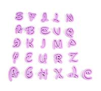 Nikou Molde para galletas, 26 piezas letras fondant letras galletas letras del alfabeto, fondant molde para decoración de pasteles, utensilios para hornear reutilizables, velocidad de formación rápida