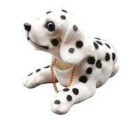 Nikou Muñeca de coche resina lindo temblando cabeza perro decoración interior del coche adorno de escritorio del hogar (perro manchado)