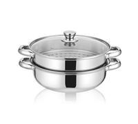 Nikou Olla de vapor de acero inoxidable, olla de vapor de doble capa, vaporizador de patatas, olla de vapor multifuncional para el hogar, utensilios de cocina para todo tipo de cocinas