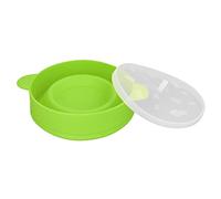 Nikou Palomitas de maíz grande para microondas con mango de tapa, BPA, plegable, cuenco de silicona de grado alimenticio, 40 °C a +230 °C, color verde