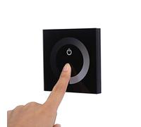 Nikou Panel táctil de pared CC 12 V-24 V, regulador de interruptor de pared monocromático, regulador de intensidad ajustable para hogares (negro)