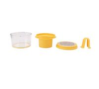 Nikou Pelador de maíz multifunción 4 en 1, pelador de maíz de acero inoxidable con cuenco, taza de dados de frutas desmontable, picador de alimentos vegetales para jamón, pepino, aguacate, utensilio
