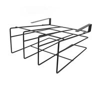 Nikou Percha de almacenamiento para vajilla, soporte para colgar suministros de baño, cocina, montado en la pared, negro, organizador multifuncional de acero al carbono debajo del gabinete