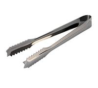 Nikou Pinzas de acero inoxidable para alimentos, chapadas en negro, punta dentada para el hogar, fiesta, bar, restaurante, clip de alimentos y accesorios de bar