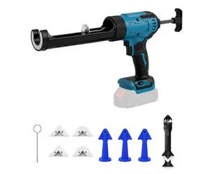 Nikou Pistola de calafateo eléctrica con luz LED, 6 velocidades, pistola de silicona para cartuchos de 300 ml, pistola de juntas para renovación, hogar (sin batería)