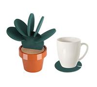 NIKOU Posavasos para tazas, posavasos, alfombrillas, alfombrillas, novedad, Cactus en maceta, aislamiento térmico, mesa, decoración de escritorio