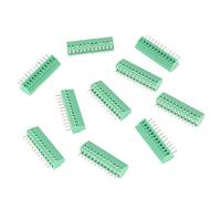 Nikou Propósito general 10 piezas 12 pines 2,54 mm Paso de baja frecuencia PCB verde Tornillo universal Conector de bloque de terminales Retardante de llama
