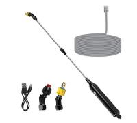 Nikou Pulverizador a Presión de Batería, Pulverizador a Presión a Batería Recargable, con Manguera de 5 Metros y Dos Boquillas, para Riego y Pulverización (Mango no Impermeable)