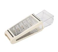 Nikou Rallador de queso de doble cara con recipiente extraíble, material ABS PS, 22 x 13,5 x 8,5 cm, rallador de alimentos para cocina, triturador de queso, rallador de caja