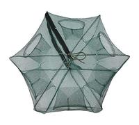 Nikou Red de pesca para camarones, jaula de nailon para cangrejos (6 agujeros)