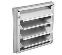 Nikou Rejilla de Ventilación de 100 mm, Cuadrada Rejilla de Conducto de Acero Inoxidable, para Tubos de Ventilación para Montaje en Pared Exterior Extracción de Aire Campanas