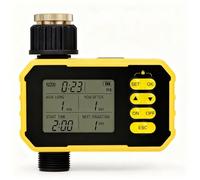 Nikou Reloj de riego con energía solar, regulador de riego automático de un canal, ordenador de riego con sensor de lluvia y panel solar, sistema de riego para jardín, césped, balcón, terraza