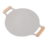 Nikou Sartén coreana para interiores y exteriores, placa de aluminio antiadherente con asas para estufa de gas, cocina de inducción, 34 cm, diseño redondo, fácil de limpiar