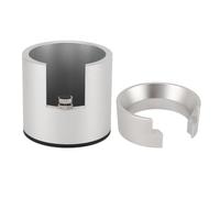 Nikou Soporte para portafiltro de café con embudo dosificador, soporte de aleación de aluminio de 58 mm para bar en casa, diseño redondo, acabado plateado