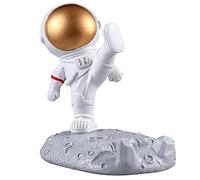 Nikou Soporte para teléfono de astronautas Lindo Escritorio de Oficina Decoración de astronautas Adorno de Soporte para teléfono Celular de Escritorio(A-Oro)