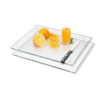 Nikou Tabla de Cortar Acrílica, 2 Piezas Tabla de Cortar Transparente 30 x 22,5cm, Antideslizantes, para Cocina y Camping, Tablas Acrílicas Transparentes para Frutas y Verduras